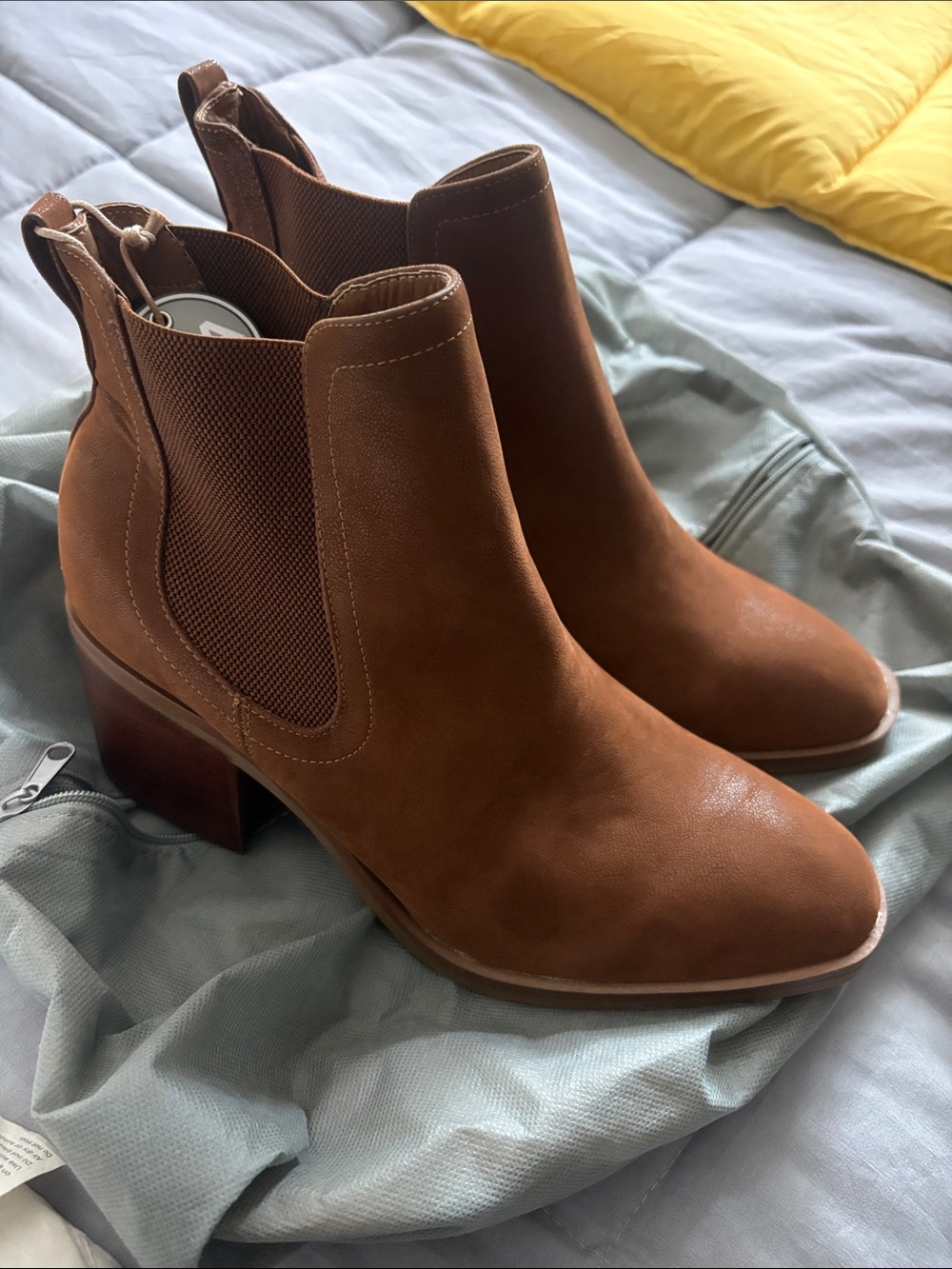 MIA Brown Leather Heeled Chelsea Boots